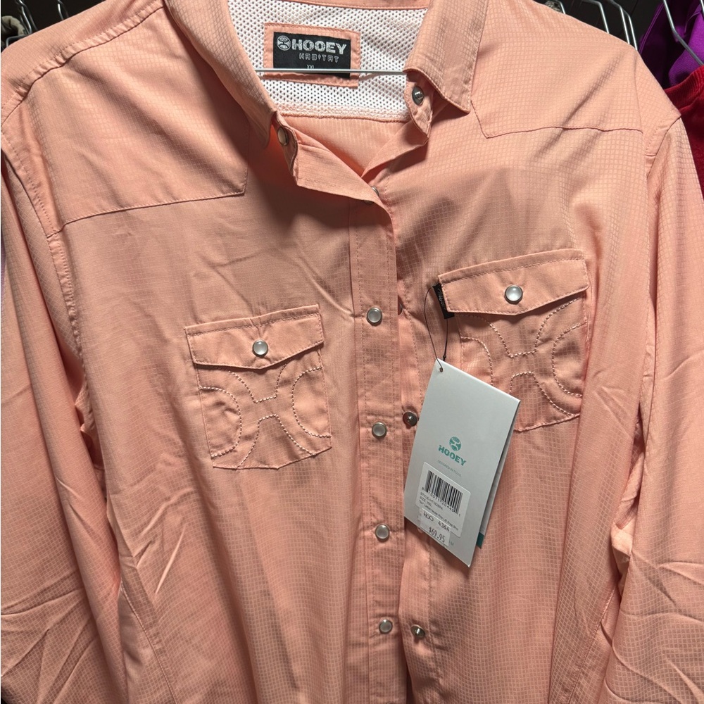 Women’s Hooey Peach pearl snap Button-Up Shirt
